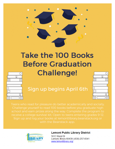 Image for event: 100 Books Before Graduation (ongoing for Teens)