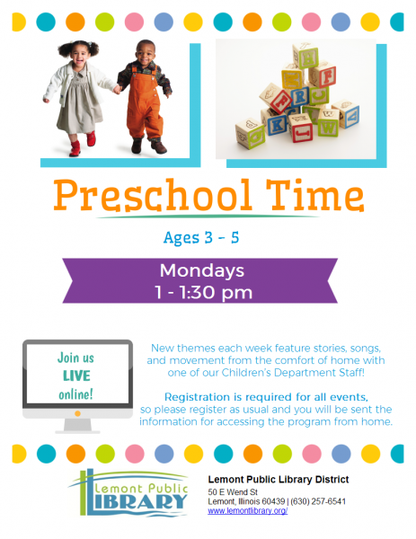 Image for event: Preschool Time (Ages 3-5) 