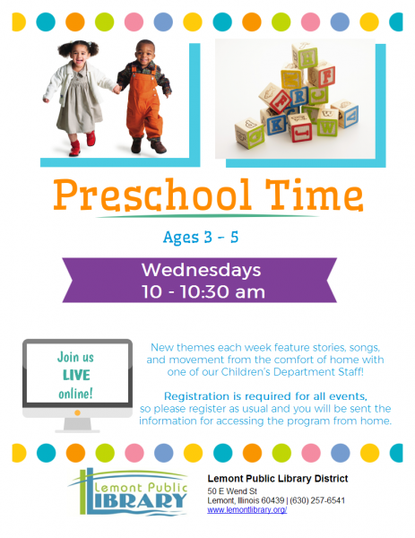 Image for event: Preschool Time (Ages 3-5)