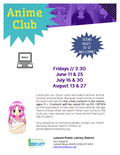 Virtual Anime Club (Tweens & Teens) - Lemont Library