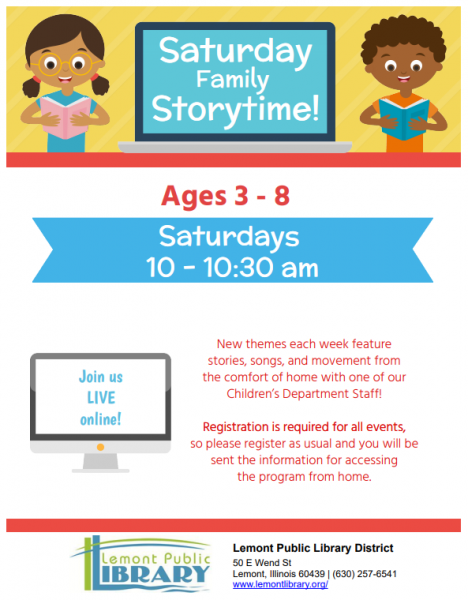 Image for event: Saturday Family Storytime (Ages 3-8)